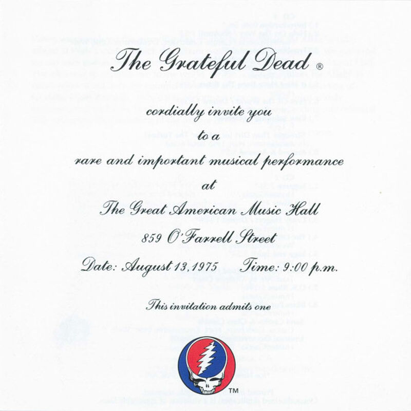 08/13/75 One From The Vault: Great American Music Hall, San Francisco, CA 